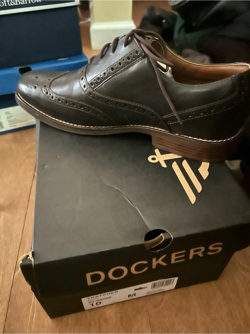 Dockers Brown Leather Brogue Wingtip Derby